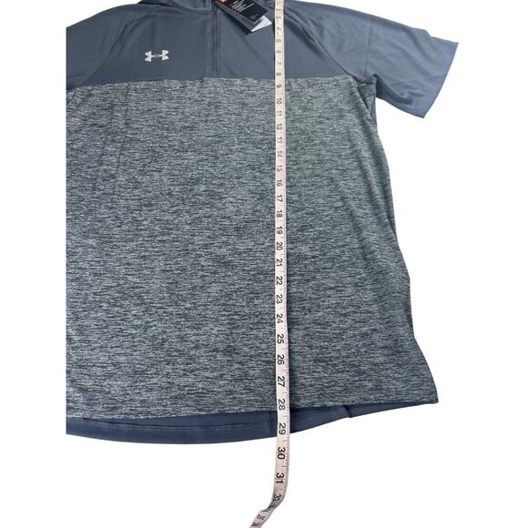 Under Armour Polo Shirt‎ Men's UA Size Medium Gray Heather Lightweight Zip NWT - Picture 5 of 8